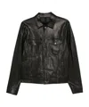 Tagliatore Long Sleeved Buttoned Leather Jacket In Black