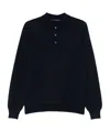 Tagliatore Long-sleeved Buttoned Polo Shirt In Blue