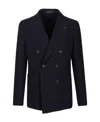 Tagliatore Blazer Doppiopetto In Lino Fiammato In Black