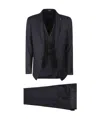 Tagliatore Long-sleeved Coat Belt Ring Trousers Suit In Black