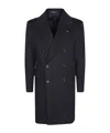 Tagliatore Double-breasted Wool Chacemire Coat In Black