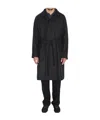 Tagliatore Midi Coat With Raglan Sleeves And Belt In Black