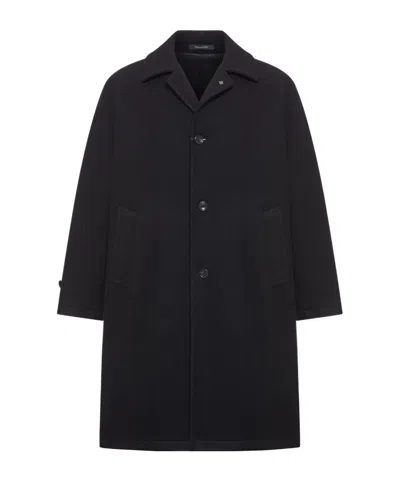 Tagliatore Single-breasted Wool Coat In Black