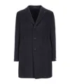 Tagliatore Button-fastening Cashmere Coat In Black