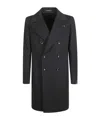 Tagliatore Long-sleeved Coat In Black