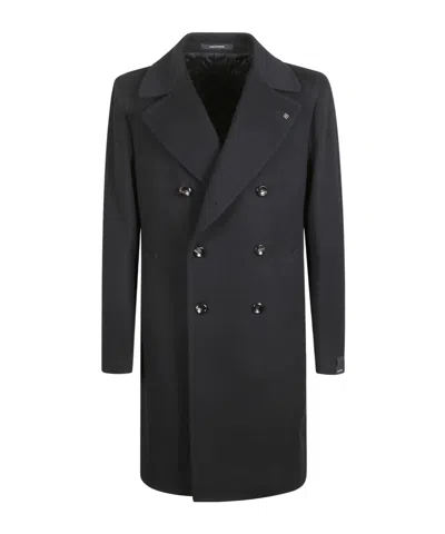 Tagliatore Long-sleeved Coat In Black