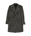 Tagliatore Long Sleeve Coat Notched Lapels Pockets In Black