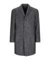 Tagliatore Long-sleeved Coat In Black