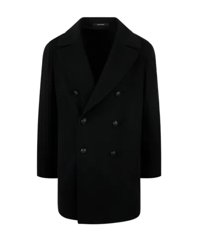 Tagliatore Long-sleeved Coat In Black