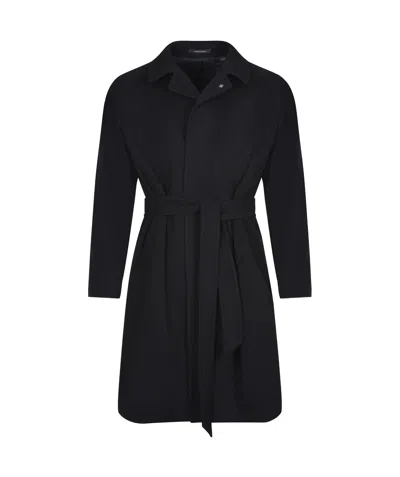 Tagliatore Long-sleeved Coat In Black