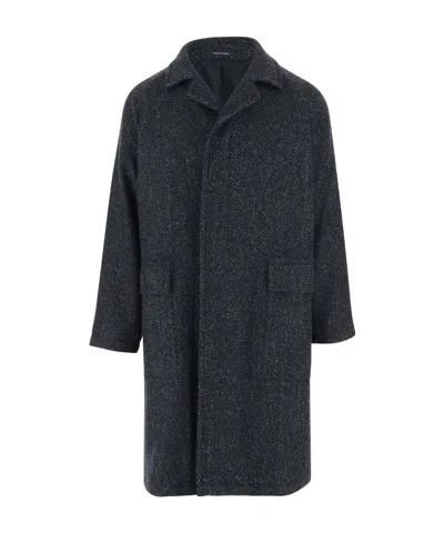 Tagliatore Long-sleeved Coat In Black