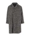Tagliatore Gray Cotton Blend Coat In Black