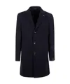 Tagliatore Tailored Coat With Notch Lapel And Pockets In Blue