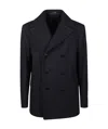 Tagliatore Long-sleeved Coat In Black