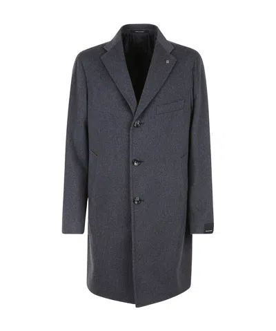 Tagliatore Long-sleeved Coat In Black