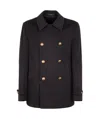 Tagliatore Long-sleeved Coat In Black