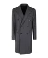 Tagliatore Cappotto D Petto Rever A Lancia Lana Spinata In Black