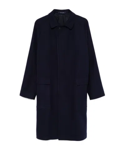 Tagliatore Long-sleeved Coat In Black