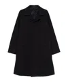 Tagliatore Blue Wool Blend Coat In Black