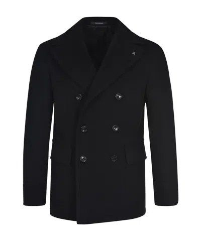 Tagliatore Long-sleeved Coat In Blue