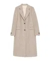 Tagliatore Herringbone Coat In Brown
