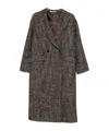 Tagliatore Double-breasted Brown Wool Blend Coat In Brown
