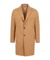 Tagliatore Long-sleeved Coat In Brown