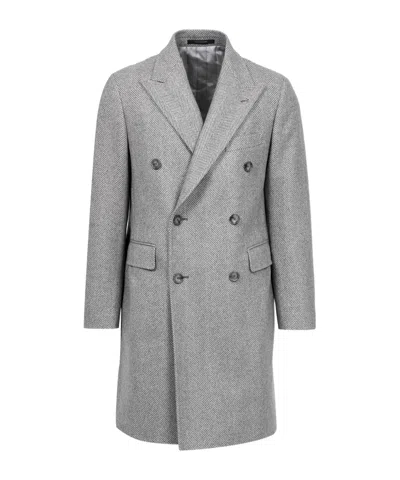 Tagliatore Long-sleeved Coat In Gray