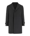 Tagliatore Reversible Wool Coat With Front Closure And Charm Logo In Gray