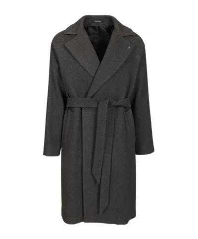 Tagliatore Long-sleeved Coat In Gray