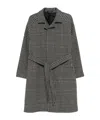 Tagliatore Prince Of Wales Virgin Wool And Cashmere Blend Coat In Gray