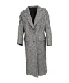 Tagliatore Herringbone Pattern Long Sleeve Coat In Gray
