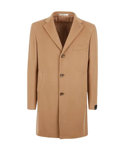 Tagliatore Long-sleeved Coat In Nude