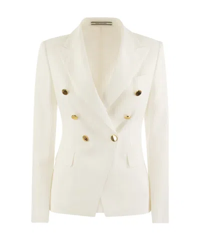 TAGLIATORE TAGLIATORE ALYCIA DOUBLE-BREASTED TAILORED BLAZER