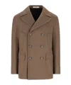 Tagliatore Long-sleeved Double-breasted Jacket In Brown