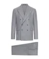 Tagliatore Tailored Double Breasted Wool Suit In Gray