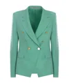 Tagliatore Long Sleeved Lapel Suit Jacket In Blue