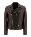 Tagliatore "franklin" Notched Lapels Leather Jacket In Black