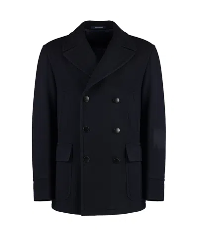 Tagliatore Long-sleeved Short Coat In Black