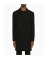 Tagliatore Long-sleeved Single-breasted Coat In Black