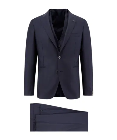 Tagliatore Long-sleeved Suit In Black