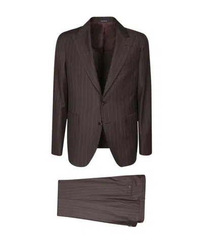 Tagliatore Wool-blend Suit In Beige