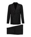 Tagliatore Naples Suit With Double Breasted Jacket In Black
