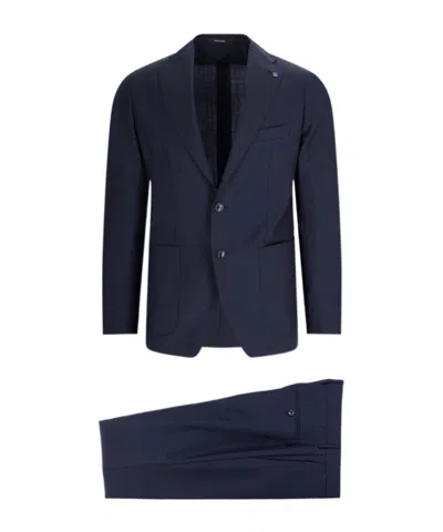 Tagliatore Long-sleeved Suit In Blue