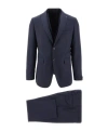 Tagliatore Vesuvio Single-breasted Suit In Blue Virgin Wool In Black