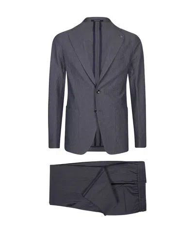 Tagliatore Long-sleeved Suit In Blue