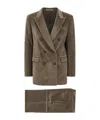 Tagliatore Long-sleeved Suit In Brown