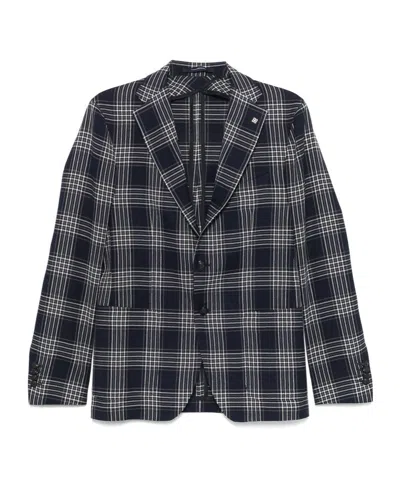 Tagliatore Long-sleeved Suit Coat In Black
