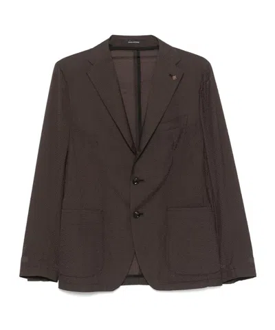 Tagliatore Long-sleeved Suit Coat In Black