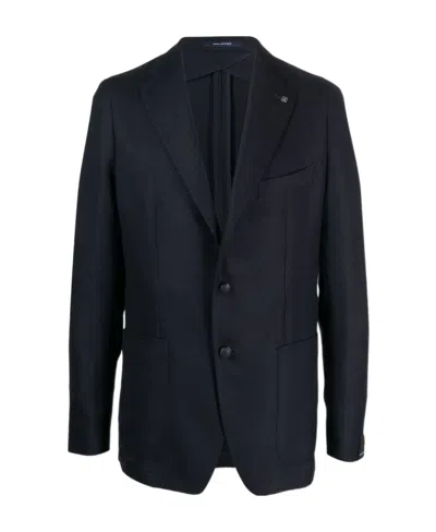 Tagliatore Long-sleeved Suit Coat In Black